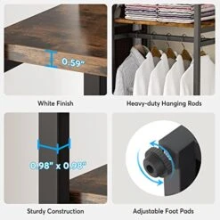 Tribesigns Freestanding Closet Organizer, 75 Inch Clothing Rack With Shelves, Heavy Duty Garment Rack Wardrobe Closet With Hanging Rods -GENERIC Shop 5109Mv7aHAL