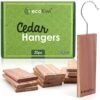 EcoKiwi Cedar Blocks For Clothes Storage - 20 Pack Cedar Hangers - Natural Cedar Wood For Closet Planks - Pet Safe Hanging Cedar Planks With Sandpaper - Scented Closet Freshener Protection & Control