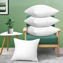 Acanva Square Premium Throw Pillow Inserts With Microfiber Filled, Lumbar Support Decorative Stuffer For Sofa Bed Couch & Chairs, 16x16 Inch(4 Count), White -GENERIC Shop 511JWwPhffL. AC 2