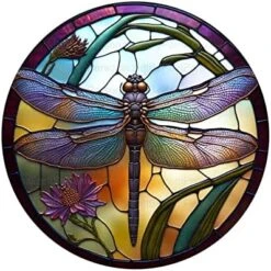 Ntpwenla Colored Imitation Glass Dragonfly Garland Acrylic Board Decoration,Indoor Outdoor Dragonfly Wreath Festival Holiday Home Dercor Housewarming Birthday Gift (A) -GENERIC Shop 511f3ukCYfL. AC
