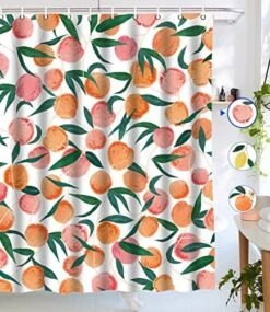 Peach Shower Curtains, Allover Fruits Shower Curtain Cute Bright Colorful Design Waterproof Fabric Bathroom Shower Curtain Set With 12 Hooks, Peachy Pink 72"×72" -GENERIC Shop 511ljRsVV1L. AC 1