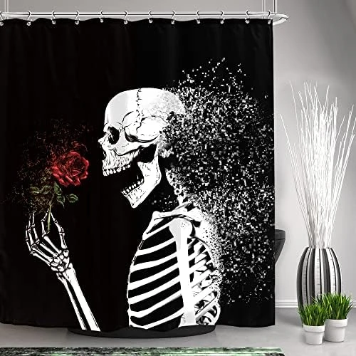 Black White Cats Shower Curtain Halloween Ghost Kitten Skull 60Wx72L Inch Mystic Spooky Cats Art Painting 12 Pack Hooks Polyester Waterproof Fabric Bathroom Bathtub Panels 14 Black White Cats Shower Curtain Halloween Ghost Kitten Skull 60Wx72L Inch Mystic Spooky Cats Art Painting 12 Pack Hooks Polyester Waterproof Fabric Bathroom Bathtub Panels - Image 14