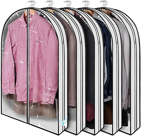 Wutrye 40" Full Clear Garment Bags For Hanging Clothes With 6" Gusset 2 Zippers Transparent Suit Bags Protector Cover For Travel Moving Closet Storage Moth Proof Sweater Jacket Coat Shirts 3 Packs 6 Wutrye 40" Full Clear Garment Bags For Hanging Clothes With 6" Gusset 2 Zippers Transparent Suit Bags Protector Cover For Travel Moving Closet Storage Moth Proof Sweater Jacket Coat Shirts 3 Packs - Image 6