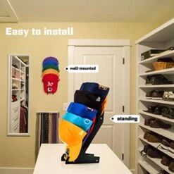 HAYVAN Hat Racks For Baseball Caps Set Of 2 - Wall Mount Or Stand Up - Hold Up To 10 Caps - Acrylic Hat Display And Storage For Bedroom, Closet, Dresser, Entrance (Black) -GENERIC Shop 513Q4ZPz7RL