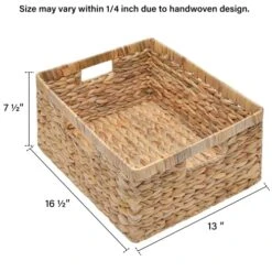 StorageWorks Jumbo Rectangular Wicker Basket, Water Hyacinth Storage Basket With Built-in Handles, 1 Pack -GENERIC Shop 513Tab6rzUL