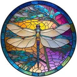 Ntpwenla Colored Imitation Glass Dragonfly Garland Acrylic Board Decoration,Indoor Outdoor Dragonfly Wreath Festival Holiday Home Dercor Housewarming Birthday Gift (A) -GENERIC Shop 513pHP4KwvL. AC