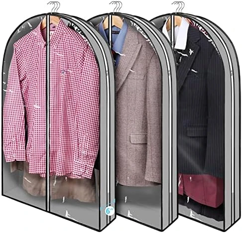 Wutrye 40" Full Clear Garment Bags For Hanging Clothes With 6" Gusset 2 Zippers Transparent Suit Bags Protector Cover For Travel Moving Closet Storage Moth Proof Sweater Jacket Coat Shirts 3 Packs 9 Wutrye 40" Full Clear Garment Bags For Hanging Clothes With 6" Gusset 2 Zippers Transparent Suit Bags Protector Cover For Travel Moving Closet Storage Moth Proof Sweater Jacket Coat Shirts 3 Packs - Image 9
