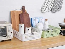 Lawei 8 Pack Plastic Storage Baskets - Colorful Paper Organizer Baskets Plastic Shelf Bins With Handles, Classroom Office File Holder For Home Office School -GENERIC Shop 514gyP7BJYL