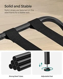SONGMICS Luggage Racks, Set Of 2, Suitcase Stand With Fabric Storage Shelf, For Guest Room, Bedroom, Hotel, Foldable Steel Frame, Holds Up To 110 Lb, 27.2 X 15 X 20.5 Inches, Black URLR002B02 16 SONGMICS Luggage Racks, Set Of 2, Suitcase Stand With Fabric Storage Shelf, For Guest Room, Bedroom, Hotel, Foldable Steel Frame, Holds Up To 110 Lb, 27.2 X 15 X 20.5 Inches, Black URLR002B02 -GENERIC Shop 514qFKc8c0L