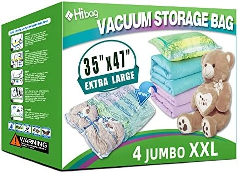 XXL Jumbo 47''X35'' Vacuum Storage Space Saver Bags Extra Large For Blanket, Bedding, Comforters And Huge Stuffed Toy (4 Pack), Clear 10 XXL Jumbo 47''X35'' Vacuum Storage Space Saver Bags Extra Large For Blanket, Bedding, Comforters And Huge Stuffed Toy (4 Pack), Clear - Image 10
