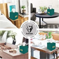 Green Tissue Box Cover Square For Bedroom Decorative Cube Leather Tissue Box Holder For Car 1 Pcs -GENERIC Shop 515MhW9bFnL
