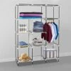 Portable Closet Organizer Wardrobe Closets, Clothes Closet Organizer Storage Shelves With Hanging Rack And Side Pockets, Non-Woven Fabric Cover, Quick And Easy To Assemble, 50 X 17.7 X 68.9 Inches