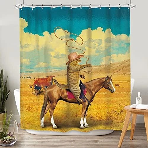 Black White Cats Shower Curtain Halloween Ghost Kitten Skull 60Wx72L Inch Mystic Spooky Cats Art Painting 12 Pack Hooks Polyester Waterproof Fabric Bathroom Bathtub Panels 10 Black White Cats Shower Curtain Halloween Ghost Kitten Skull 60Wx72L Inch Mystic Spooky Cats Art Painting 12 Pack Hooks Polyester Waterproof Fabric Bathroom Bathtub Panels - Image 10