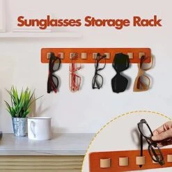 Aidoclip Wood Sunglasses Organizer - Wall Mounted Sunglasses Holder And Eyeglasses Display For Home Decor - Gray Sunglass Organizer And Glasses Holder - Stylish Sunglasses Storage And Eyewear Holder -GENERIC Shop 516ST6e7NfL