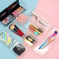 STYLIO Stackable Clear Acrylic Bathroom Drawer Organizers. Vanity Makeup Organizer. Bathroom Organization And Storage. Bathroom Storage 8 Piece Storage Drawers. Cabinet Organizer Bins Clear Containers -GENERIC Shop 516XnGEFcGS