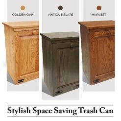 Peaceful Classics Tilt Out Trash Cabinet- Amish Handcrafted Wooden Pull Out Cabinet, Decorative Trash Bin Cabinet For Kitchen, Bedroom, & Home Patio, Tilt Out Laundry Hamper Cabinet, Golden Oak -GENERIC Shop 516bL8QEinL