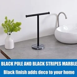 Neutral Brand Countertop Towel Rack With Heavy Marble Base T-Shape Bathroom Hand Towel Holder Stand SUS304 Stainless Steel, Dual Washcloth Display (Black) 11 Neutral Brand Countertop Towel Rack With Heavy Marble Base T-Shape Bathroom Hand Towel Holder Stand SUS304 Stainless Steel, Dual Washcloth Display (Black) -GENERIC Shop 516dR7ndViL