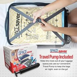 Spacesaver Variety 12pk | Space Saver Vacuum Storage Bags Save 80% Clothes Storage Space - Vacuum Sealer Bags For Comforters, Bedding, Clothing - Compression Seal For Closet Storage - Pump For Travel -GENERIC Shop 516ieJjfn8L