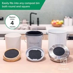 2 Years Supply Extra Thick Filters For Kitchen Compost Bins - Longer Lasting Activated Charcoal - Universal Size Fits ALL Compost Bins Up To 7.25" Filter Size - Replacement Set Of 6 (by Simply Carbon) 9 2 Years Supply Extra Thick Filters For Kitchen Compost Bins - Longer Lasting Activated Charcoal - Universal Size Fits ALL Compost Bins Up To 7.25" Filter Size - Replacement Set Of 6 (by Simply Carbon) -GENERIC Shop 516p8MBnrzL