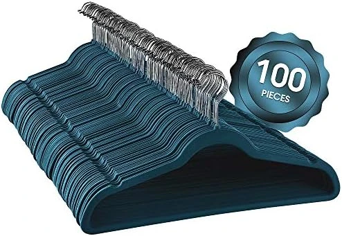 Elama Home 30 Piece Velvet Slim Profile Heavy Duty Felt Hangers With Stainless Steel Swivel Hooks In Blue 6 Elama Home 30 Piece Velvet Slim Profile Heavy Duty Felt Hangers With Stainless Steel Swivel Hooks In Blue - Image 6