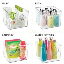 MDesign Modern Plastic Open Front Dip Storage Organizer Bin Basket For Closet Organization - Shelf, Cubby, Cabinet, And Cupboard Organizing Decor - Ligne Collection - 8 Pack - Clear -GENERIC Shop 5170aEUpCvL