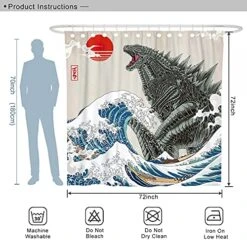 Funny Shower Curtain Set Funky Anime Monster Shower Curtains For Bathroom Cool Asian Japanese Bathroom Decor Polyester Fabric-72" X 72" -GENERIC Shop 517S00jf5FS