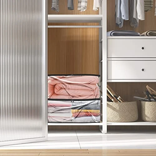 Fixwal 4pcs Clear Storage Bags, Sweater Storage Bags Bed Sheet Organizer Foldable Plastic Vinyl Storage Bags Totes For Clothes, Blankets With Zipper For Closet (35l, 9.5 Gallons) 5 Fixwal 4pcs Clear Storage Bags, Sweater Storage Bags Bed Sheet Organizer Foldable Plastic Vinyl Storage Bags Totes For Clothes, Blankets With Zipper For Closet (35l, 9.5 Gallons) - Image 5