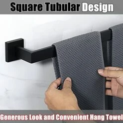 Bath Towel Bars,28 Inch Towel Holder Towel Racks For Bathroom And Lavatory,SUS304 Stainless Steel Hand Towel Hanger Rail Wall Mount,Matte Black -GENERIC Shop 51871PADY6L