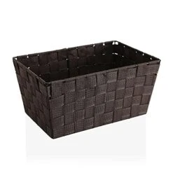 Large Textile Brown Basket (20 X 15 X 30 Cm)