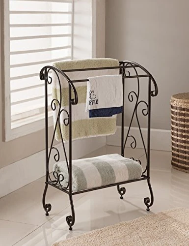 KB Designs - Freestanding Metal Bathroom Towel Rack Stand Organizer, Coffee Brown 1 KB Designs - Freestanding Metal Bathroom Towel Rack Stand Organizer, Coffee Brown