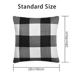 Tosewever Set Of 2 Buffalo Check Plaid Pillow Covers Farmhouse Rustic Pillow Cases, Cotton Linen Throw Pillow Covers Cushion Case For Home Decor Car Bed Sofa Couch (18" X 18", 2 Pack Black & White) -GENERIC Shop 518RDNbJlSS