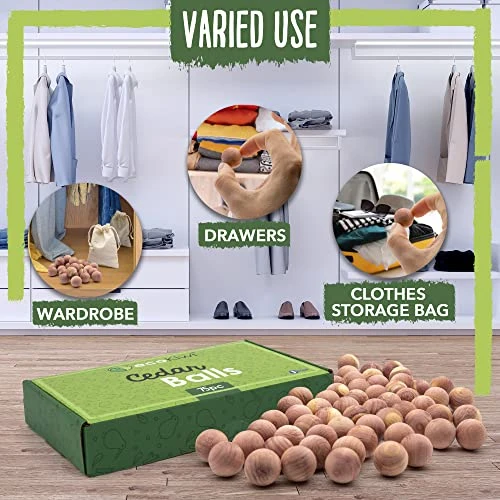 EcoKiwi Cedar Blocks For Clothes Storage - 75 Pack Cedar Balls - Natural Oil Hanger Planks & Chips For Closets - Non Toxic Cedarwood Balls With Sandpaper - Drawer Air Freshener Protection & Control 2 EcoKiwi Cedar Blocks For Clothes Storage - 75 Pack Cedar Balls - Natural Oil Hanger Planks & Chips For Closets - Non Toxic Cedarwood Balls With Sandpaper - Drawer Air Freshener Protection & Control - Image 2