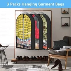 MONOMARK 6.5" Gussetes Garment Bags For Hanging Clothes Storage, 40" Moth Proof Clothing Bags With Zipper Protecting Coat Sweater Jacket Shirts Dress,3 Packs -GENERIC Shop 519Cf942F0L