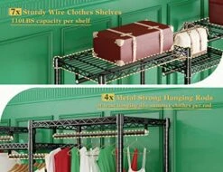 Raybee Clothes Rack Heavy Duty Clothing Racks For Hanging Clothes 725LBS Capacity Metal Clothing Rack Heavy Duty Wire Garment Rack Freestanding Portable Clothes Rack Sturdy 77" H X 70.5" W X 13.8" D 11 Raybee Clothes Rack Heavy Duty Clothing Racks For Hanging Clothes 725LBS Capacity Metal Clothing Rack Heavy Duty Wire Garment Rack Freestanding Portable Clothes Rack Sturdy 77" H X 70.5" W X 13.8" D -GENERIC Shop 519YmphHNqL