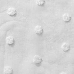 Sheer Shower Curtain With Pom Poms, Soft Light-Weight Faux Linen Polyester & Sheerness For Girls Bathroom - 72x72, White -GENERIC Shop 51AIaA82uCL