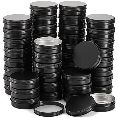 Foraineam 48 Pack 4 Oz Screw Lid Round Tins Aluminium Empty Tins Black Metal Candle Storage Tin Jars Spice Containers Travel Tin Cans 1 Foraineam 48 Pack 4 Oz Screw Lid Round Tins Aluminium Empty Tins Black Metal Candle Storage Tin Jars Spice Containers Travel Tin Cans
