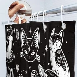 Black White Cats Shower Curtain Halloween Ghost Kitten Skull 60Wx72L Inch Mystic Spooky Cats Art Painting 12 Pack Hooks Polyester Waterproof Fabric Bathroom Bathtub Panels 17 Black White Cats Shower Curtain Halloween Ghost Kitten Skull 60Wx72L Inch Mystic Spooky Cats Art Painting 12 Pack Hooks Polyester Waterproof Fabric Bathroom Bathtub Panels -GENERIC Shop 51BPzyVCbvL