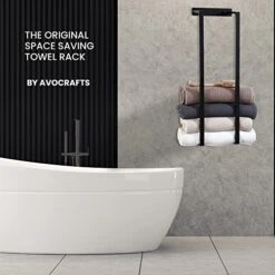 Vocrafts Bathroom Wall Towel Rack, Bathroom Organization, Bath Towel Holder, Wall Towel Storage, Mounted Towel Rack Holder