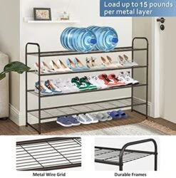AOODA 4 Tier Long Shoe Organizer For Closet, Wide Stackable Metal Shoe Rack For Entryway, Bedroom, Floor, Shoe Shelf Storage Organizer Holds 30 Pairs Of Men Sneakers (Bronze) 8 AOODA 4 Tier Long Shoe Organizer For Closet, Wide Stackable Metal Shoe Rack For Entryway, Bedroom, Floor, Shoe Shelf Storage Organizer Holds 30 Pairs Of Men Sneakers (Bronze) -GENERIC Shop 51BkH98VrrL