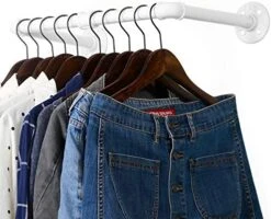 WEBI Clothing Rack Wall Mount,32'' Industrial Pipe Clothes Rack For Hanging Clothes,Heavy Duty Iron Garment Rack Bar,Retail Display Clothes Rod For Closet,Laundry Room,Black -GENERIC Shop 51BlWJVhT L. AC