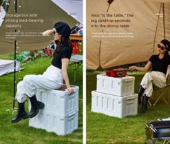 RASHIV Storage Box With Wooden Cover Multifunctional Book Box Finishing Box Household Storage Box Outdoor Folding Trunk Camping Box (C) -GENERIC Shop 51BlqGdR2fL