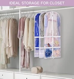 SLEEPING LAMB Clear Garment Bag For Dance Costume Kids 50 Inch Hanging Clothes Cover For Closet Storage With 4 Large Zipper Pockets For Ballet, Theatre, Competitions, 3 Packs, White -GENERIC Shop 51BnJjoKSkL