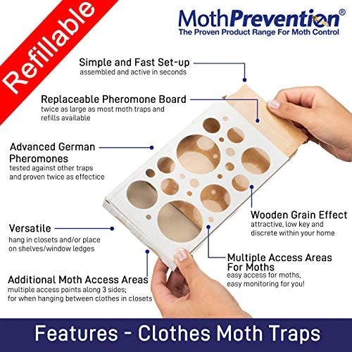 MothPrevention Clothes Moth Killer Kit | Including Clothes Moth Traps - Moth Pheromone Traps For House And 6 Months Protection For Closet Clothing! | Professional Grade 4 MothPrevention Clothes Moth Killer Kit | Including Clothes Moth Traps - Moth Pheromone Traps For House And 6 Months Protection For Closet Clothing! | Professional Grade - Image 4