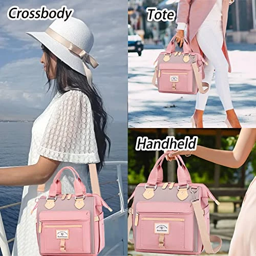 SunUnion Lunch Bag, Cute Insulated, Large Lunch Tote For Work, Leak Proof Lunch Box For Women, Lunch Purse, Cooler Bag With Side Pockets And Shoulder Strap For Picnic Office(Pink) 5 SunUnion Lunch Bag, Cute Insulated, Large Lunch Tote For Work, Leak Proof Lunch Box For Women, Lunch Purse, Cooler Bag With Side Pockets And Shoulder Strap For Picnic Office(Pink) - Image 5