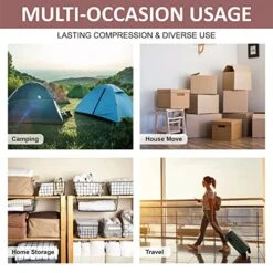 10 Space Saver Vacuum Sealed Storage Bags (2 Jumbo/2 Large/3 Medium/3 Small) With Hand Pump, Seal Bags For Clothing, Comforters, Pillows, Towel, Blanket Storage, Bedding -GENERIC Shop 51CG0MXQYiL