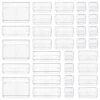 CHEFSTORY 33 PCS Clear Drawer Organizers Set, 4 Sizes Plastic Vanity Desk Drawer Organizers Trays And Storage Bins With Non-slip Silicone Pads For Makeup,Bathroom And Kitchen