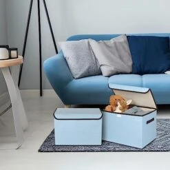 Univivi Larger Storage Cubes Foldable Storage Box With Lid, Collapsible Storage Bin Organizer Basket With Sturdy Handles For Nursery, Closet (17''-4 Pack-BLUE) 6 Univivi Larger Storage Cubes Foldable Storage Box With Lid, Collapsible Storage Bin Organizer Basket With Sturdy Handles For Nursery, Closet (17''-4 Pack-BLUE) -GENERIC Shop 51CLC6wX0JL