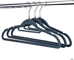 CRESNEL Velvet Hangers 50 Pack - Extra Strong To Hold Heavy Coat And Jacket - Non-Slip & Space Saving Design Excellent For Men And Women Clothes - Rotating Chrome Hook - Modern Gray Color 9 CRESNEL Velvet Hangers 50 Pack - Extra Strong To Hold Heavy Coat And Jacket - Non-Slip & Space Saving Design Excellent For Men And Women Clothes - Rotating Chrome Hook - Modern Gray Color -GENERIC Shop 51CTB35igL. AC