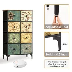 AOPSEN Tall Dressers For Bedroom With 8 Drawers, Storage Drawer Unit For Closet, Fabric Organizer Chest Of Drawers For Kids, Living Room, Nursery, Steel Frame, Wood Top -GENERIC Shop 51CUgMdiZcL