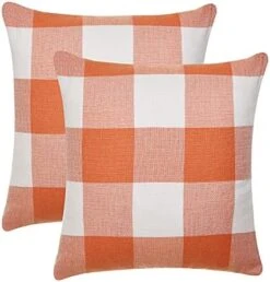 Tosewever Set Of 2 Buffalo Check Plaid Pillow Covers Farmhouse Rustic Pillow Cases, Cotton Linen Throw Pillow Covers Cushion Case For Home Decor Car Bed Sofa Couch (18" X 18", 2 Pack Black & White) -GENERIC Shop 51CZzWqUfvS. AC
